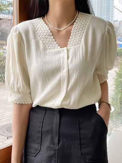 new korean white crop top