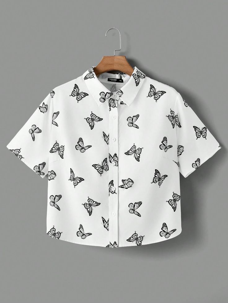 Trendy printed unique half shirt