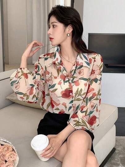 Oversized printed half shirt for womon