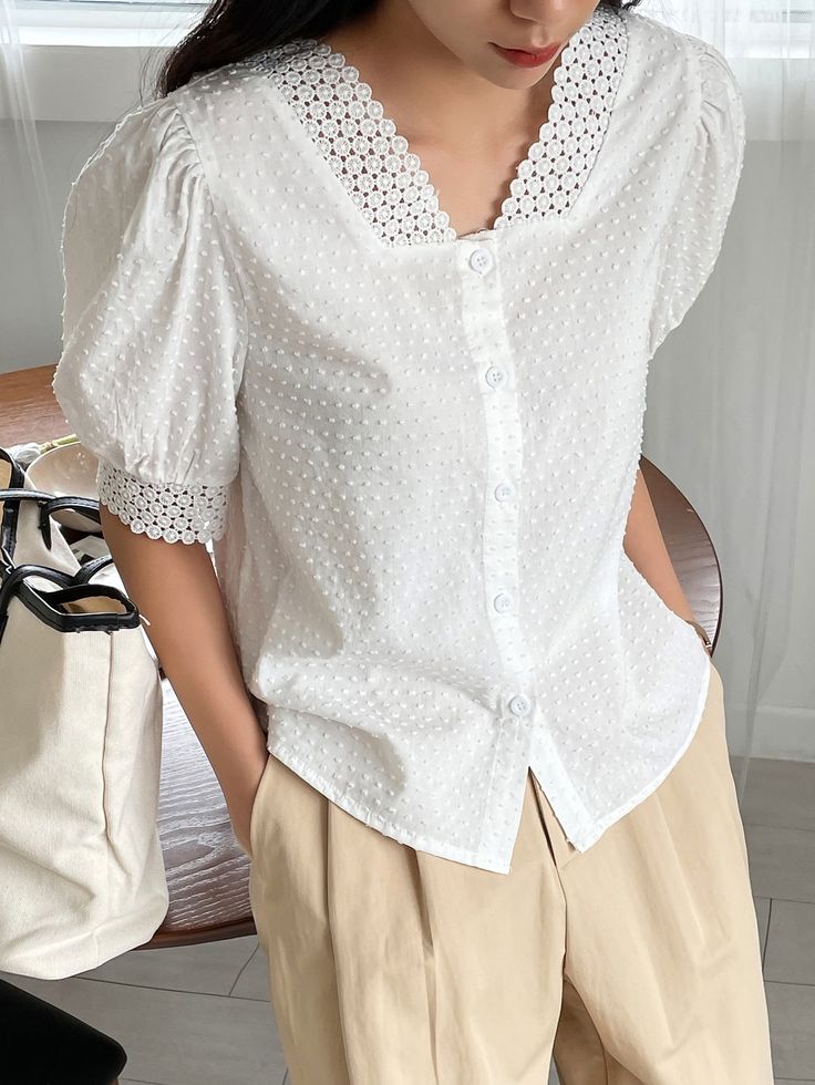 new korean white crop top