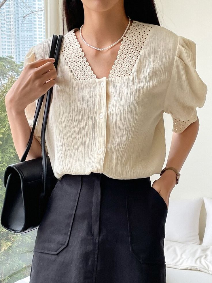 new korean white crop top