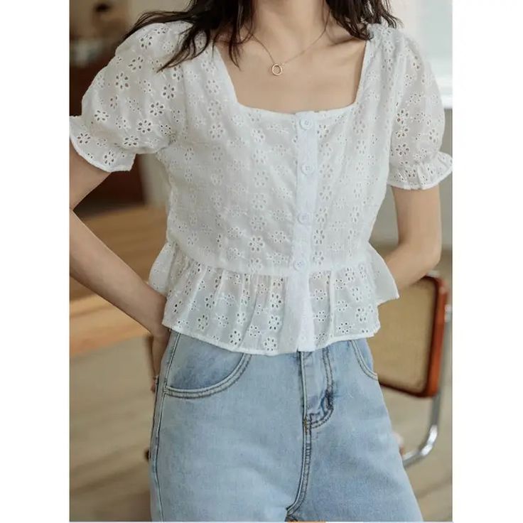 new korean white crop top