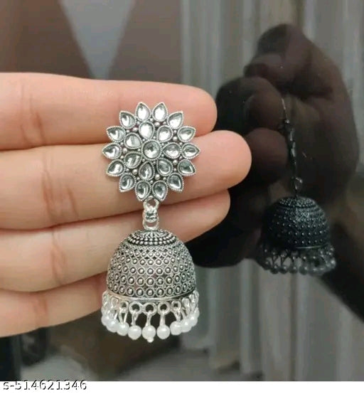 Silver Sunflower Earrings