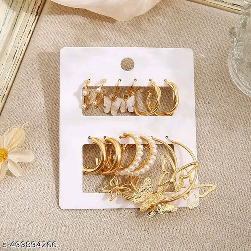 Big Butterflies Earring set Of 6 Pairs