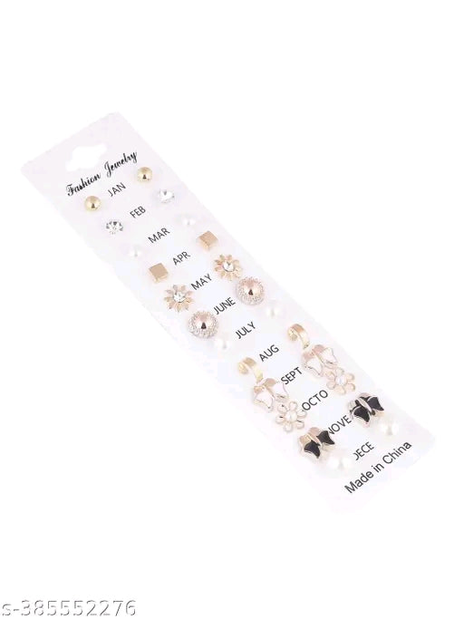 Combo Of 12 Earrings Pair For Girls and Kids
