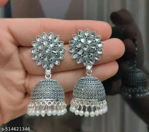 Silver Sunflower Earrings