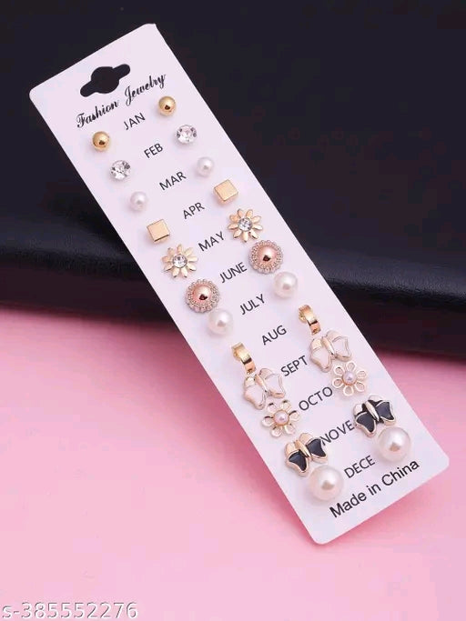 Combo Of 12 Earrings Pair For Girls and Kids