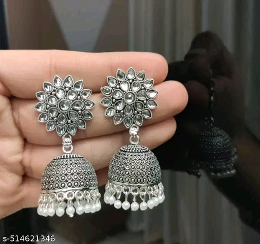 Silver Sunflower Earrings