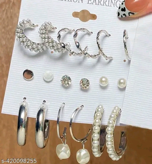 Silver Plated  Earring Set