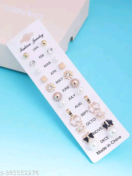 Combo Of 12 Earrings Pair For Girls and Kids