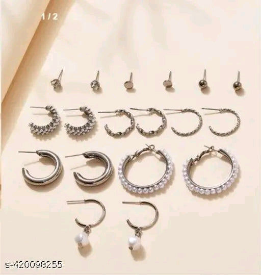 Silver Plated  Earring Set