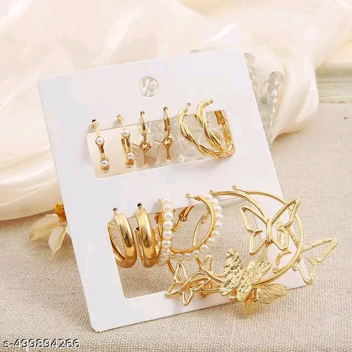 Big Butterflies Earring set Of 6 Pairs