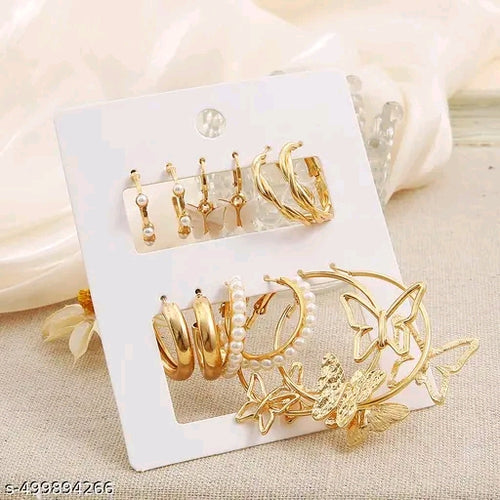 Big Butterflies Earring set Of 6 Pairs