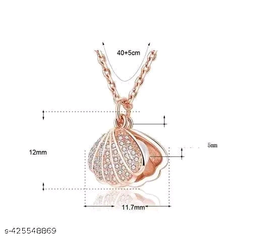 Sterling Silver Shell Pearl Pendant gold Necklace